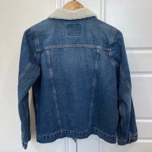 Levi Strauss Boy’s Jean Jacket Trucker Sherpa Collar Denim, Vintage, sz Large - Picture 6 of 8